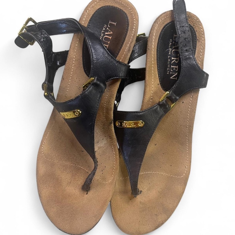 Lauren Ralph Lauren Black and Tan Sandals